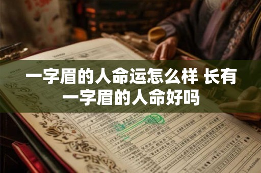 一字眉的人命运怎么样 长有一字眉的人命好吗