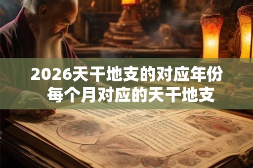 2026天干地支的对应年份  每个月对应的天干地支