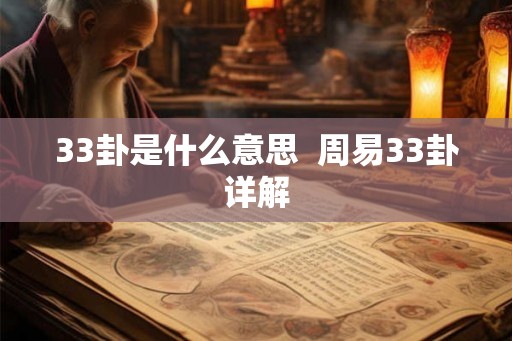 33卦是什么意思  周易33卦详解