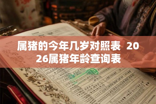 属猪的今年几岁对照表  2026属猪年龄查询表