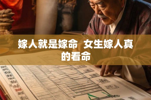 嫁人就是嫁命  女生嫁人真的看命