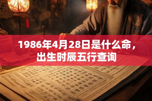 1986年4月28日是什么命，出生时辰五行查询