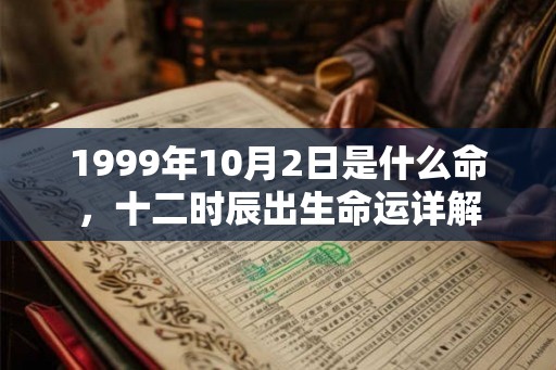 1999年10月2日是什么命，十二时辰出生命运详解