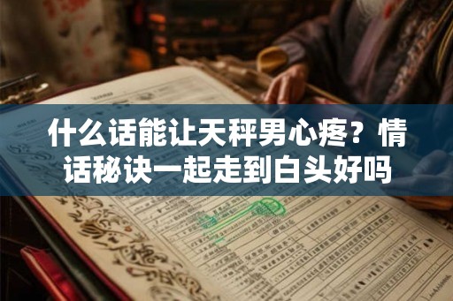 什么话能让天秤男心疼？情话秘诀一起走到白头好吗