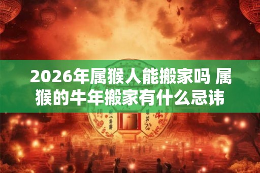 2026年属猴人能搬家吗 属猴的牛年搬家有什么忌讳 2026年属猴人能搬家吗 属猴的牛年搬家有什么忌讳