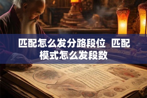 匹配怎么发分路段位 匹配模式怎么发段数 匹配怎么发分路段位 匹配模式怎么发段数