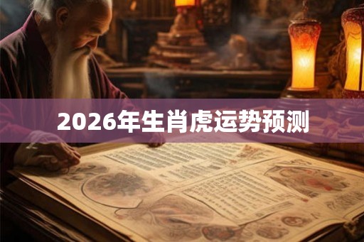 2026年生肖虎运势预测
