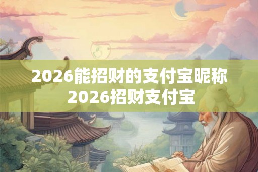 2026能招财的支付宝昵称 2026招财支付宝 2026能招财的支付宝昵称 2026招财支付宝
