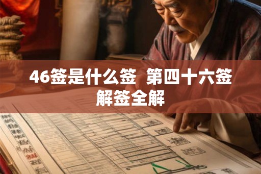 46签是什么签  第四十六签解签全解