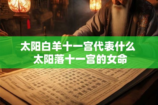 太阳白羊十一宫代表什么  太阳落十一宫的女命