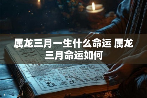 属龙三月一生什么命运 属龙三月命运如何