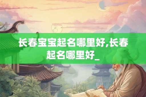 长春宝宝起名哪里好,长春起名哪里好_