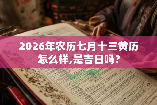 2026年农历七月十三黄历怎么样,是吉日吗? 2026年农历七月十三黄历怎么样,是吉日吗?