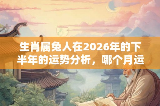 生肖属兔人在2026年的下半年的运势分析，哪个月运势最好？