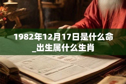 1982年12月17日是什么命_出生属什么生肖