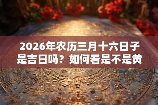 2026年农历三月十六日子是吉日吗？如何看是不是黄道吉日？