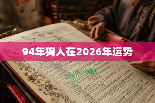 94年狗人在2026年运势