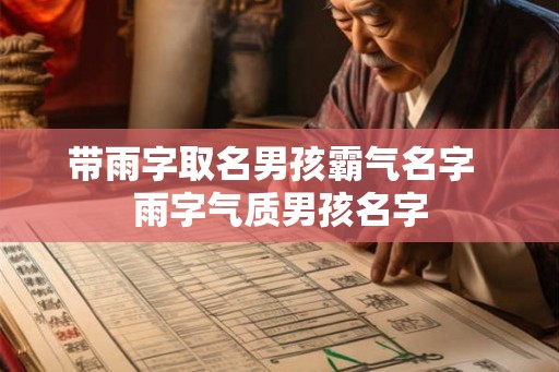 带雨字取名男孩霸气名字  雨字气质男孩名字