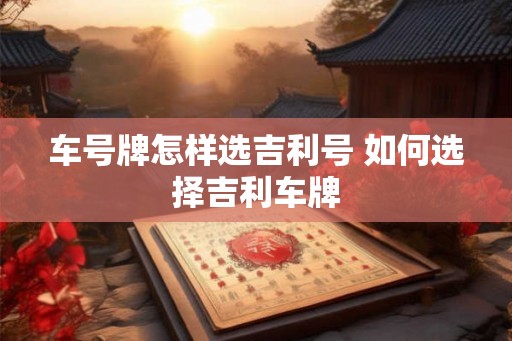 车号牌怎样选吉利号 如何选择吉利车牌