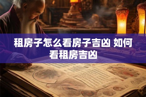 租房子怎么看房子吉凶 如何看租房吉凶
