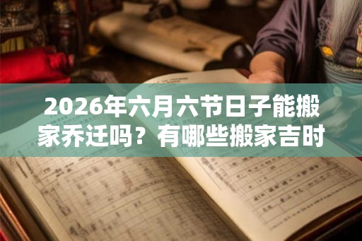 2026年六月六节日子能搬家乔迁吗？有哪些搬家吉时？