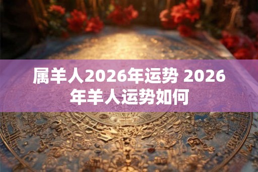 属羊人2026年运势 2026年羊人运势如何