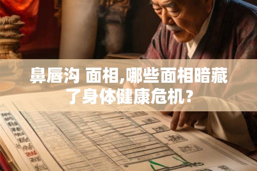 鼻唇沟 面相,哪些面相暗藏了身体健康危机？