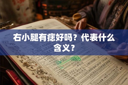 右小腿有痣好吗？代表什么含义？
