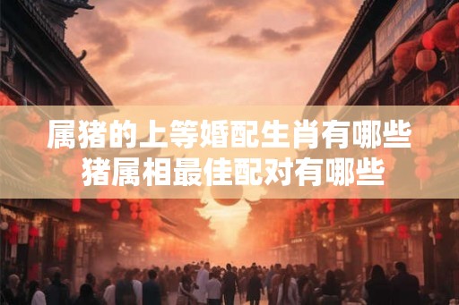 属猪的上等婚配生肖有哪些 猪属相最佳配对有哪些