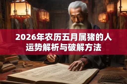 2026年农历五月属猪的人运势解析与破解方法