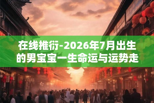 在线推衍-2026年7月出生的男宝宝一生命运与运势走向 在线推衍-2026年7月出生的男宝宝一生命运与运势走向