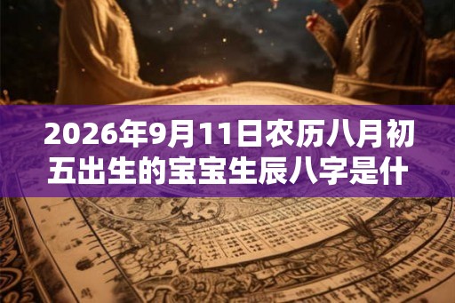 2026年9月11日农历八月初五出生的宝宝生辰八字是什么