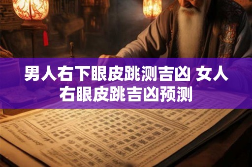 男人右下眼皮跳测吉凶 女人右眼皮跳吉凶预测