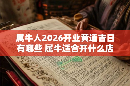 属牛人2026开业黄道吉日有哪些 属牛适合开什么店