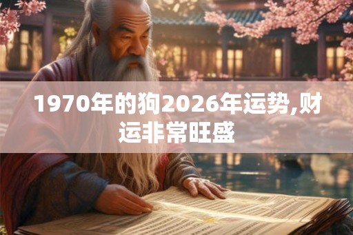 1970年的狗2026年运势,财运非常旺盛