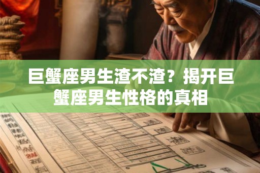 巨蟹座男生渣不渣？揭开巨蟹座男生性格的真相