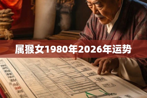 属猴女1980年2026年运势