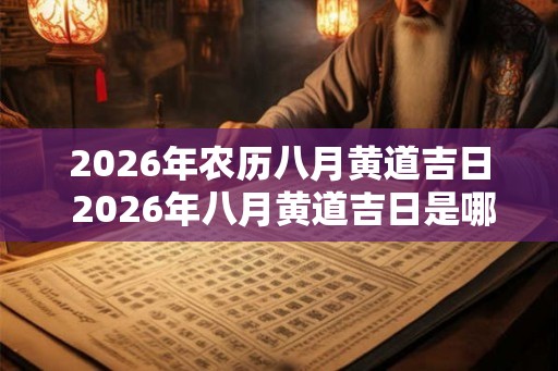2026年农历八月黄道吉日 2026年八月黄道吉日是哪一天