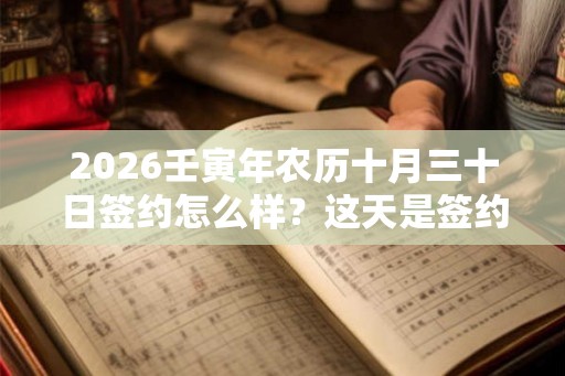 2026壬寅年农历十月三十日签约怎么样？这天是签约吉日吗？