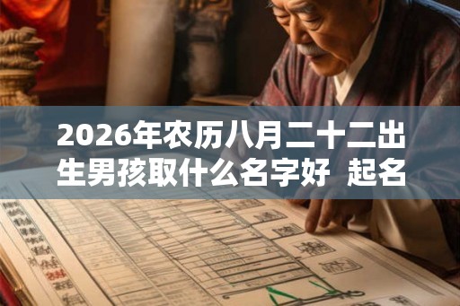 2026年农历八月二十二出生男孩取什么名字好  起名喜用字