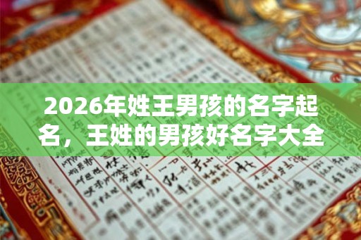 2026年姓王男孩的名字起名，王姓的男孩好名字大全！