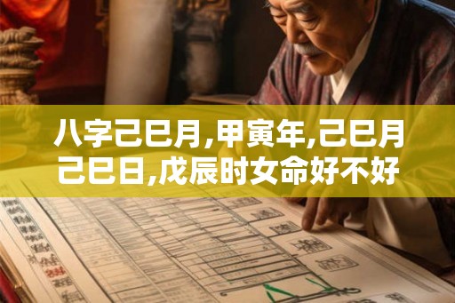 八字己巳月,甲寅年,己巳月己巳日,戊辰时女命好不好？