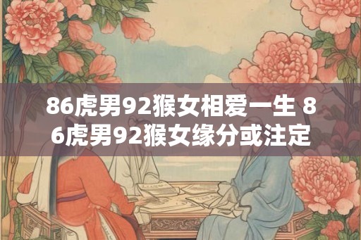 86虎男92猴女相爱一生 86虎男92猴女缘分或注定
