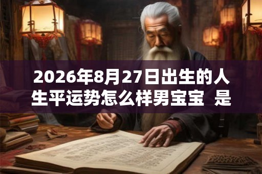 2026年8月27日出生的人生平运势怎么样男宝宝  是哪个生肖