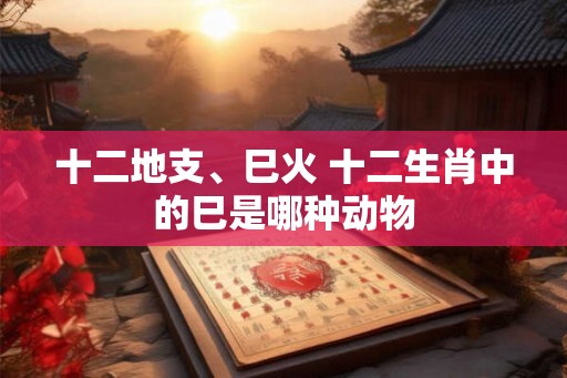 十二地支、巳火 十二生肖中的巳是哪种动物