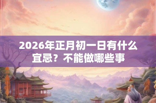 2026年正月初一日有什么宜忌？不能做哪些事