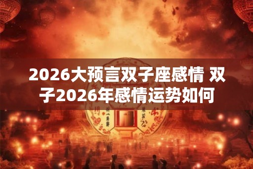2026大预言双子座感情 双子2026年感情运势如何