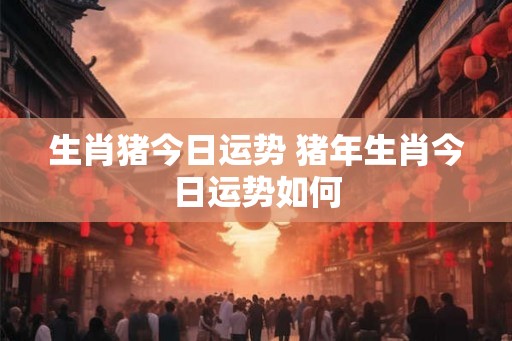 生肖猪今日运势 猪年生肖今日运势如何