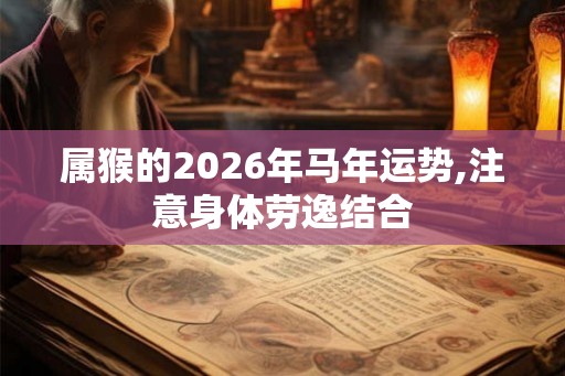 属猴的2026年马年运势,注意身体劳逸结合