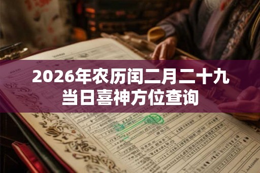 2026年农历闰二月二十九当日喜神方位查询